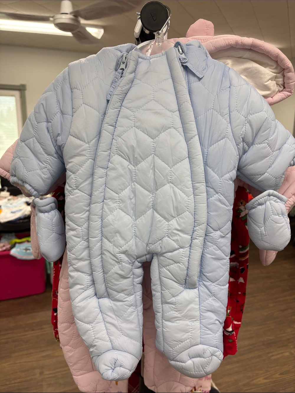Mossimo Supply Co. Light Blue Quilted Baby Puffer Snowsuit
